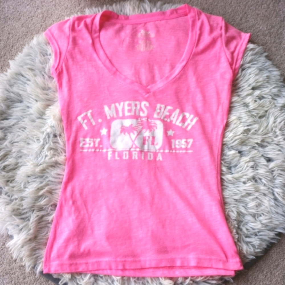 Pink V neck top